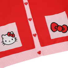Load image into Gallery viewer, Hello Kitty Long Sleeve Pink and Red Cardigan
