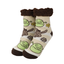 Load image into Gallery viewer, Shrek and Donkey Floral Slipper Socks
