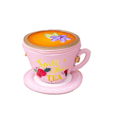 Load image into Gallery viewer, Lavender Tea Cup Crossbody Purse
