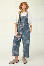 Load image into Gallery viewer, Hippy Floral Denim Overalls
