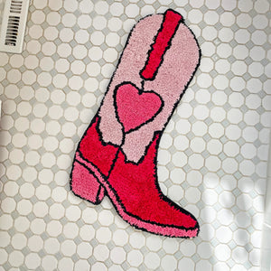 Pink Western Cowboy Boot Rug