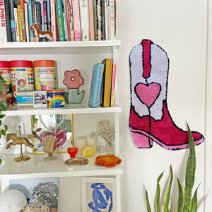 Pink Western Cowboy Boot Rug