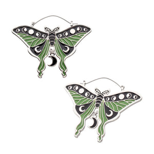 Moth Enamel Plug Hoops