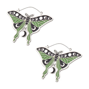 Moth Enamel Plug Hoops