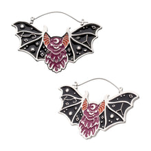 Load image into Gallery viewer, Bat Enamel Plug Hoops
