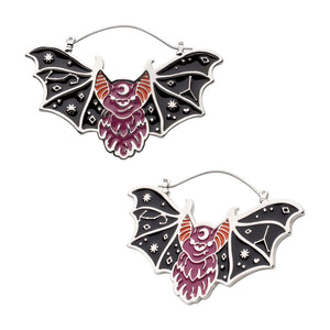 Bat Enamel Plug Hoops