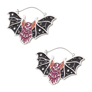 Bat Enamel Plug Hoops