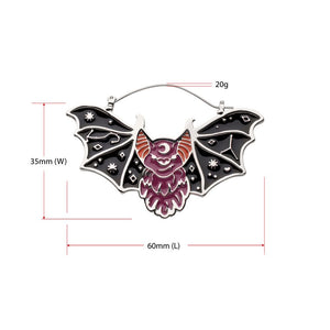 Bat Enamel Plug Hoops