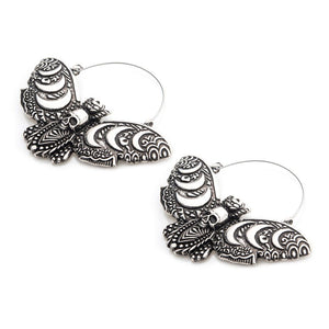 Delicate Death Moth Plug Hoops