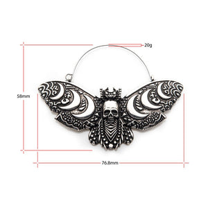 Delicate Death Moth Plug Hoops