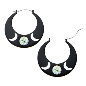 Minimalist Moon Plug Hoops