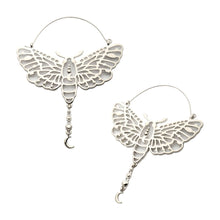 Load image into Gallery viewer, Adorned Luna Moth Plug Hoops
