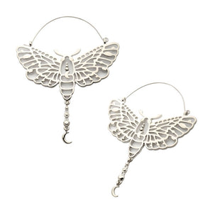 Adorned Luna Moth Plug Hoops