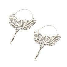 Load image into Gallery viewer, Adorned Luna Moth Plug Hoops
