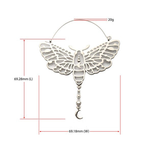 Adorned Luna Moth Plug Hoops