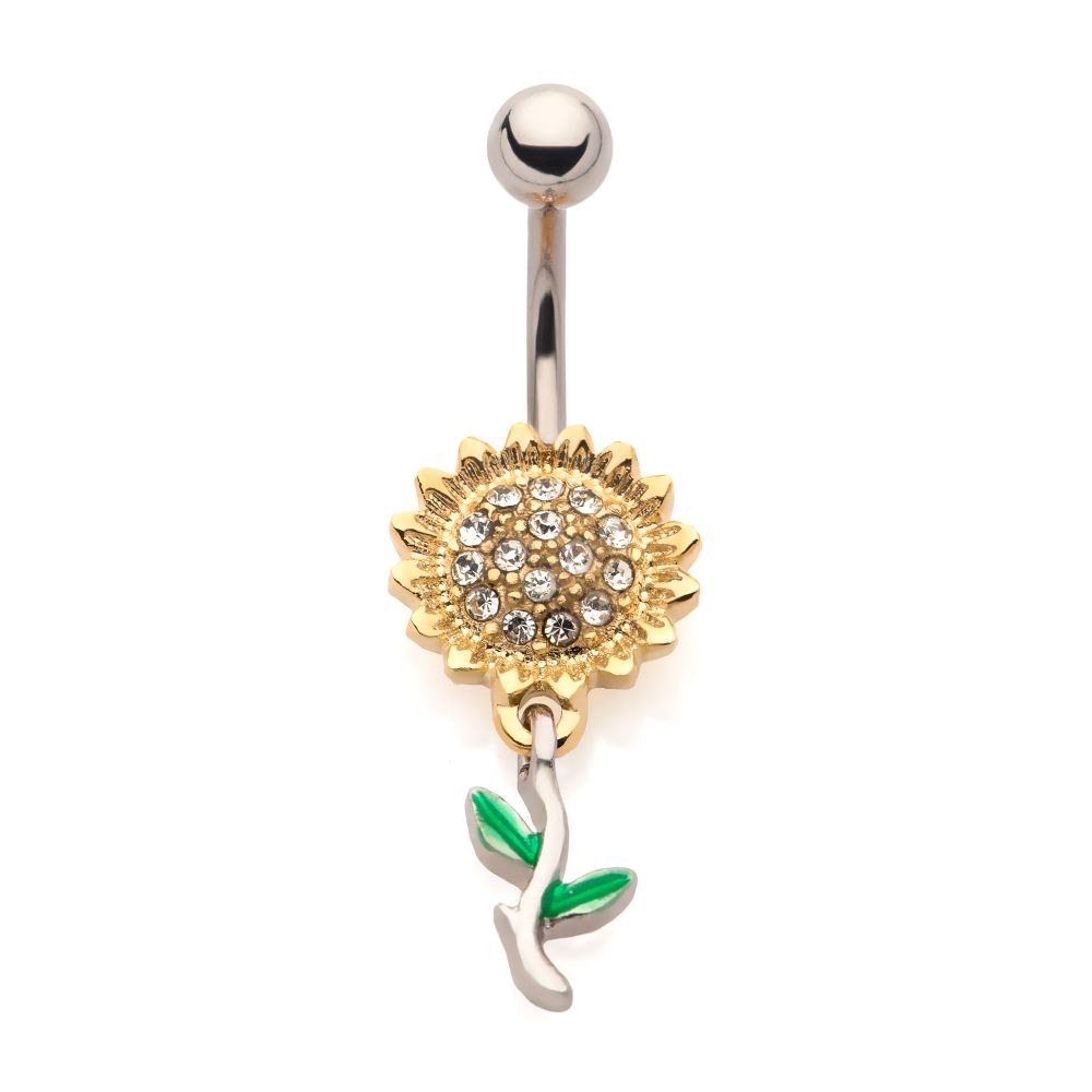 Sunflower Dangle Belly Ring