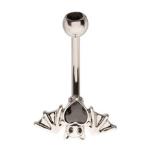 Load image into Gallery viewer, Hanging Heart Bat Belly Ring
