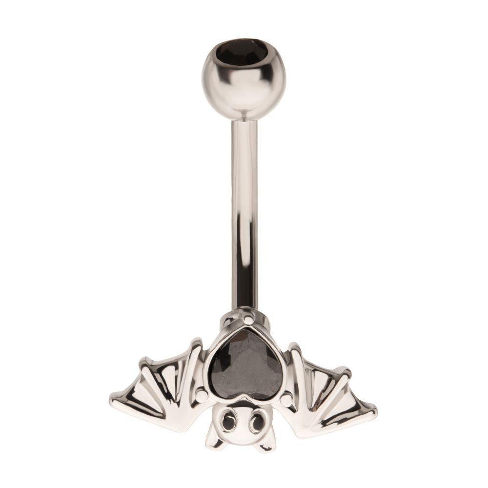 Hanging Heart Bat Belly Ring