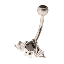Load image into Gallery viewer, Hanging Heart Bat Belly Ring
