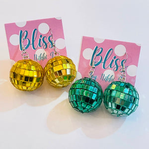 Mirrored 3D Disco Ball Statement Earrings- More Styles Available!