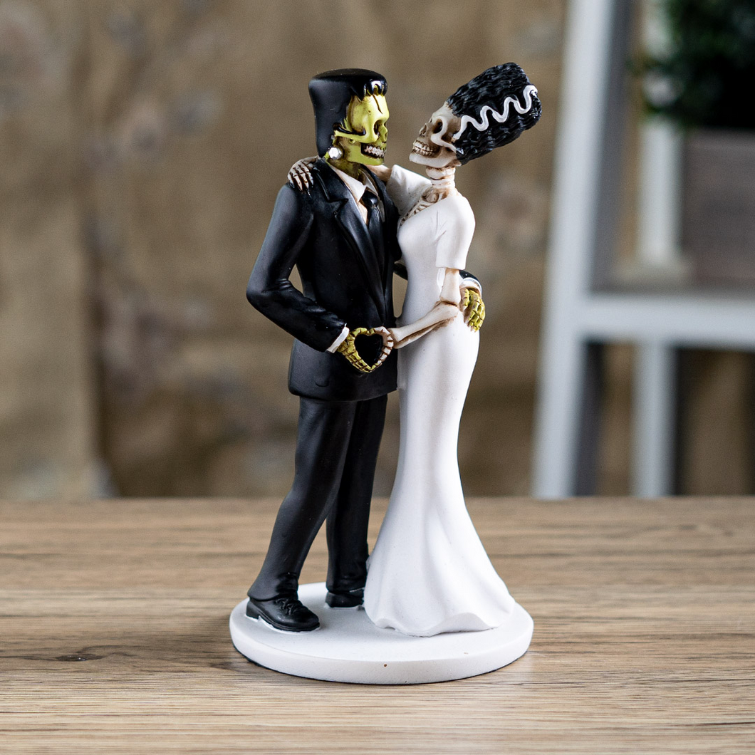 Frankenstein and Bride Heart Hands Statuette