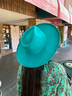 Teal Wool Felt Lenny Panama Hat