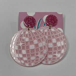 Shiny Disco Ball Acrylic Statement Earrings- More Styles Available!