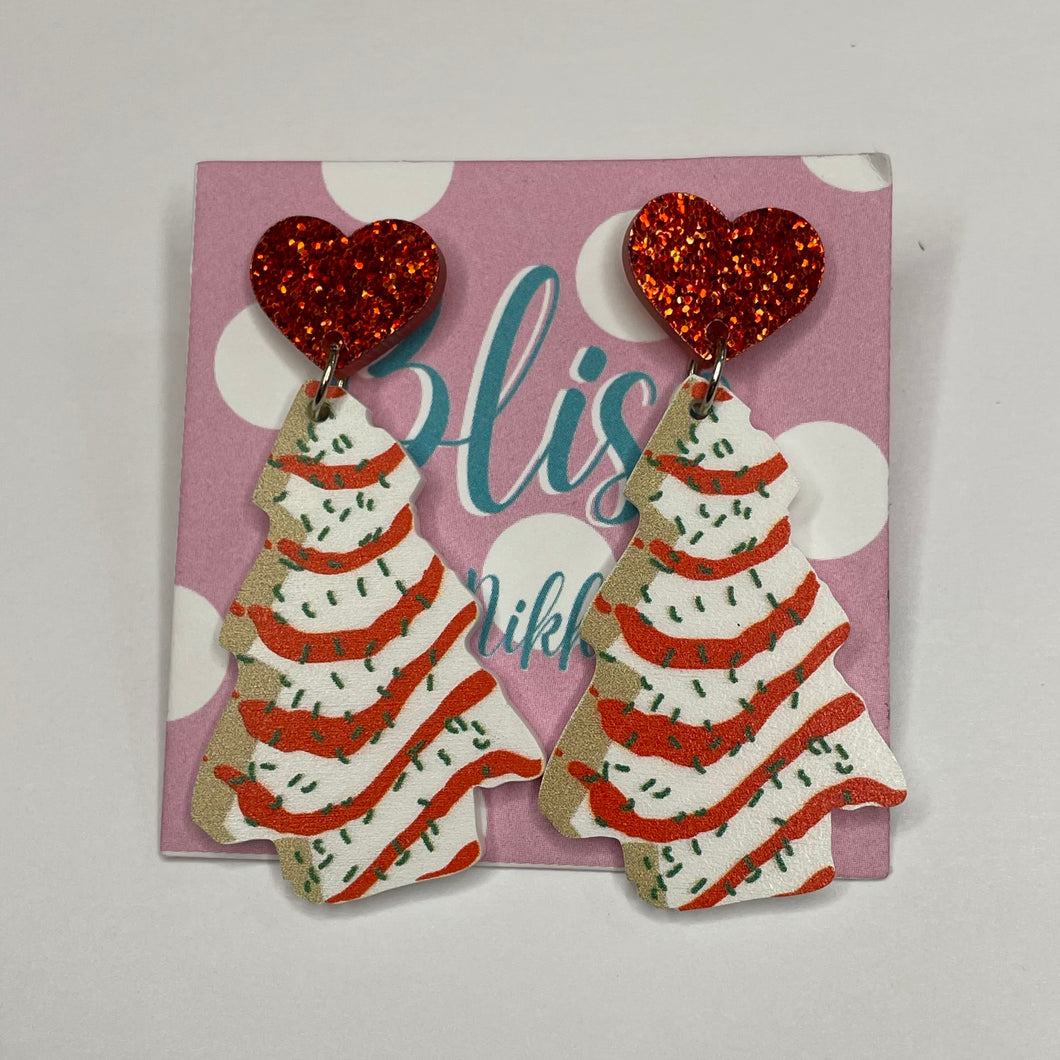 Christmas Tree Cookie Statement Earrings