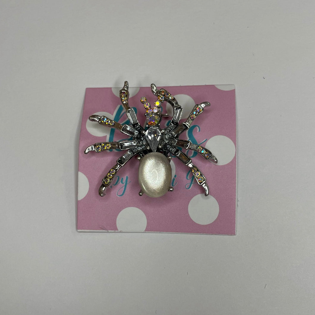 Rhinestone Spider Brooch Pin