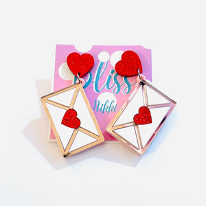 Love Letter Acrylic Statement Earrings