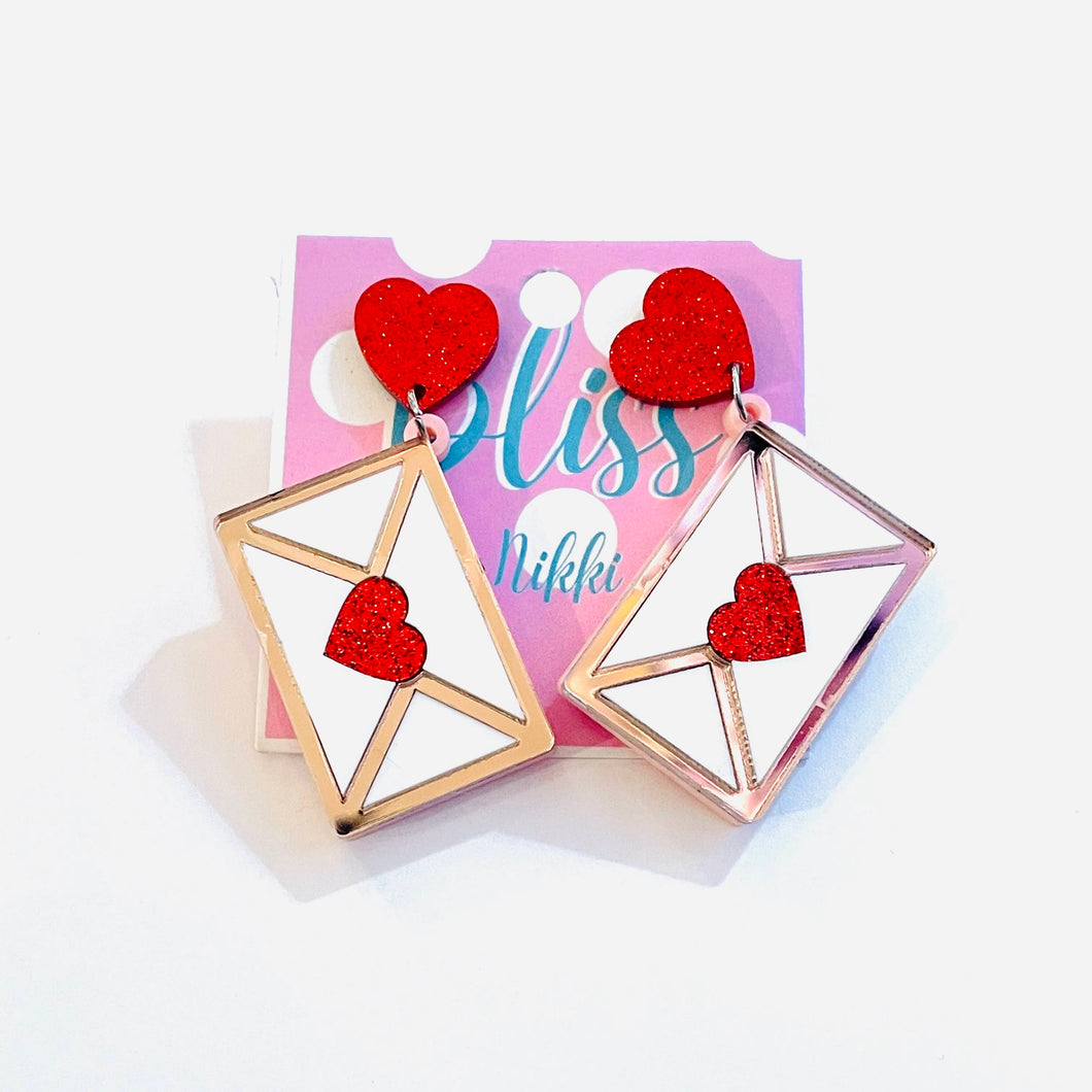 Love Letter Acrylic Statement Earrings