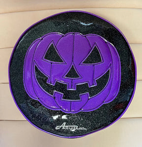 Jack O Lantern Circle Violet Purse