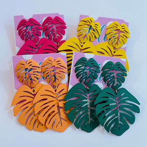 Matte Metal Palm Frond Statement Earrings- More Styles Available!