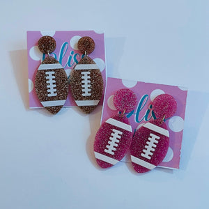 Glitter Football Acrylic Statement Earrings- More Styles Available!