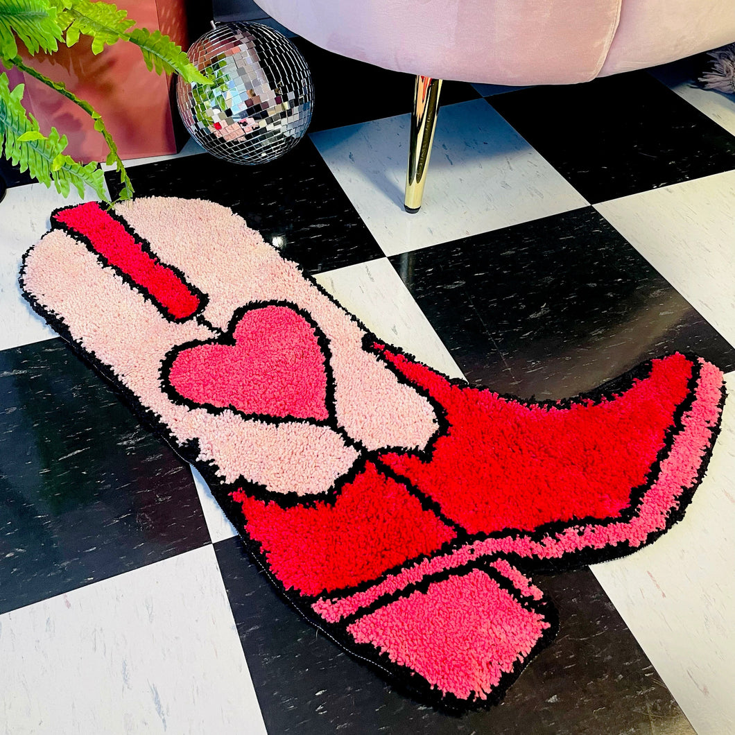 Pink Western Cowboy Boot Rug