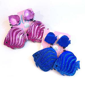 Glitter Fish Statement Earrings- More Styles Available!