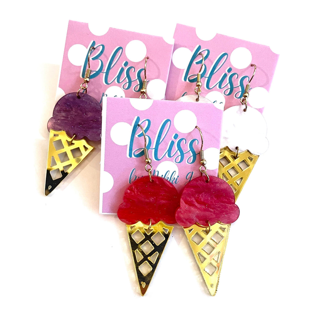 Ice Cream Dangle Acrylic Statement Earrings- More Styles Available!