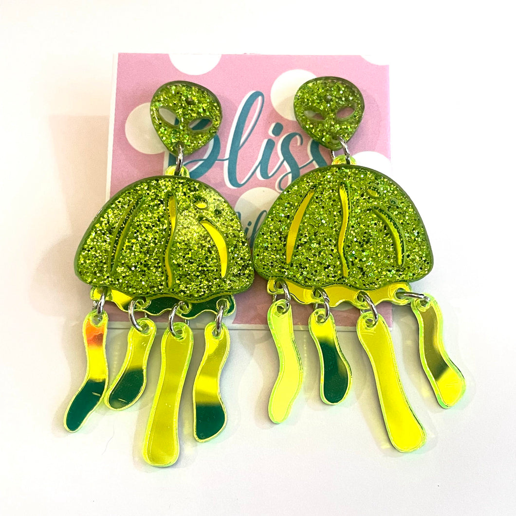 Alien Jellyfish Acrylic Statement Earrings