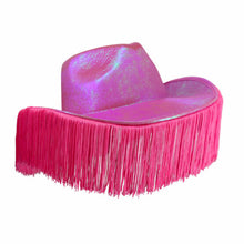 Load image into Gallery viewer, Pink Metallic Cowbow Hat with Fringe
