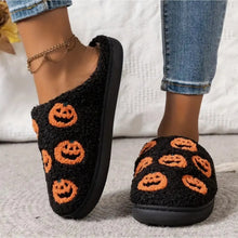 Load image into Gallery viewer, Jack O Lantern Slide Slippers
