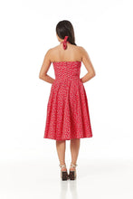 Load image into Gallery viewer, Ditsy Floral Red Halter Swing Dress
