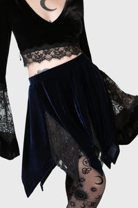 Lester Velvet and Lace Petal Mini Skirt