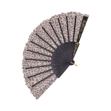 Load image into Gallery viewer, Leopard Floral Glitter Hand Fan- More Styles Available!
