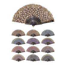 Load image into Gallery viewer, Leopard Floral Glitter Hand Fan- More Styles Available!
