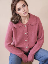 Load image into Gallery viewer, Mauve Knit Heart Button Down Knit Cardigan
