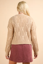 Load image into Gallery viewer, Flower Applique Hand Made Knit Sweater
