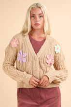 Load image into Gallery viewer, Flower Applique Hand Made Knit Sweater
