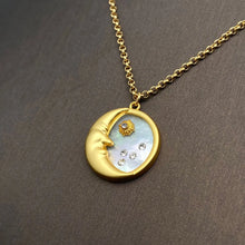 Load image into Gallery viewer, Moon and Stars Inlaid Shell Necklace
