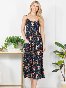 Garden of Mushrooms Cami Maxi Dress