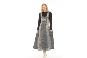 Mushroom Patchwork Overall Dress